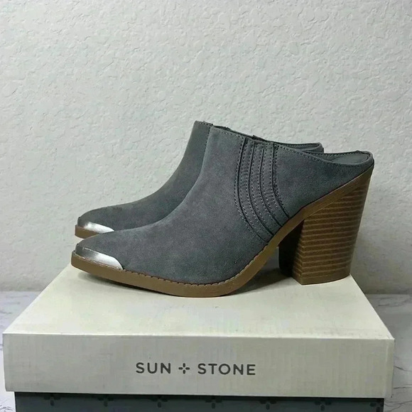 Sun + Stone Womens Deyzaa Metallic Pointed Toe Mules Size 6.5 - Picture 2 of 12